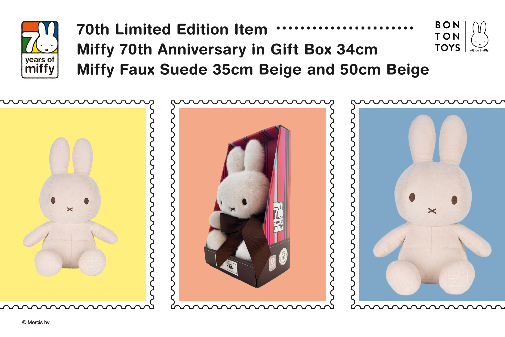 ボントントイズミッフィー 70周年 ぬいぐるみ3体セット 70th Anniversary | BON TON TOYS